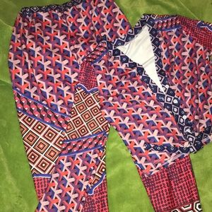 2 Piece Long Sleeve Crop Top & Pants Set